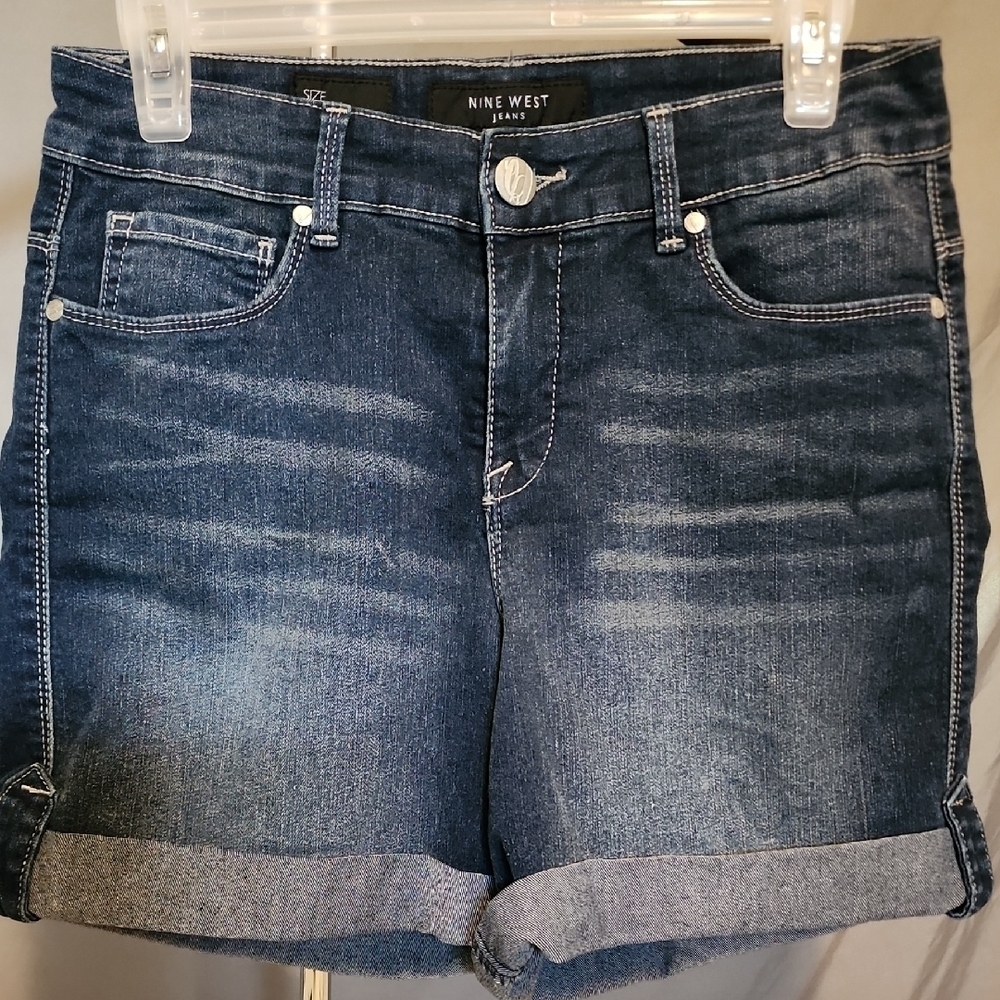 Nine West Blue Jean Shorts with Rolled Cuffs